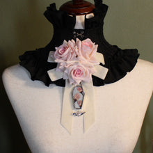 Load image into Gallery viewer, Dearly Departed Corsage - Ivory Ribbon, Pink Roses, Sakura