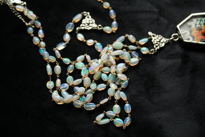 Sample - Premium AA Grade Opal Necklaces with Sunset Moth Wings