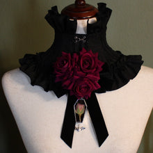 Load image into Gallery viewer, Dearly Departed Corsage - Black Ribbon, Purple Roses, Purple Rose
