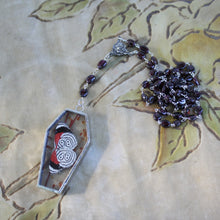 Load image into Gallery viewer, Floral Coffin Rosary - Sanguine, Cramer's 88, Garnet

