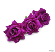 Load image into Gallery viewer, Dearly Departed Corsage - Black Ribbon, Purple Roses, Purple Rose
